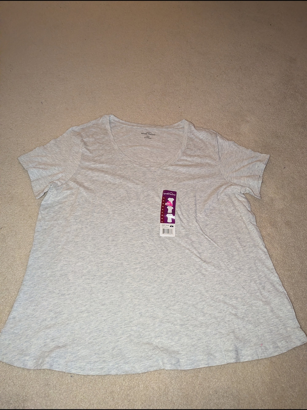 New Eddie Bauer Light Grey Top Sz XL